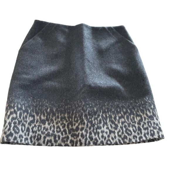 Paule Ka Women’s Gray Animal Print Ombré Wool Skirt 36 French / 6 / S - Picture 1 of 6